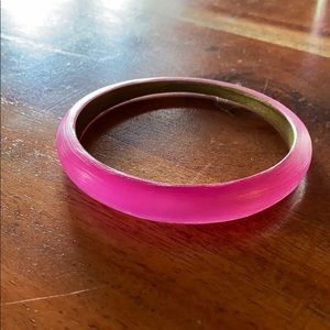 Alexis Bittar Neon Pink Lucite Bangle